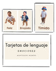 Tarjetas de lenguaje en tres partes: las emociones - Montessori Momers