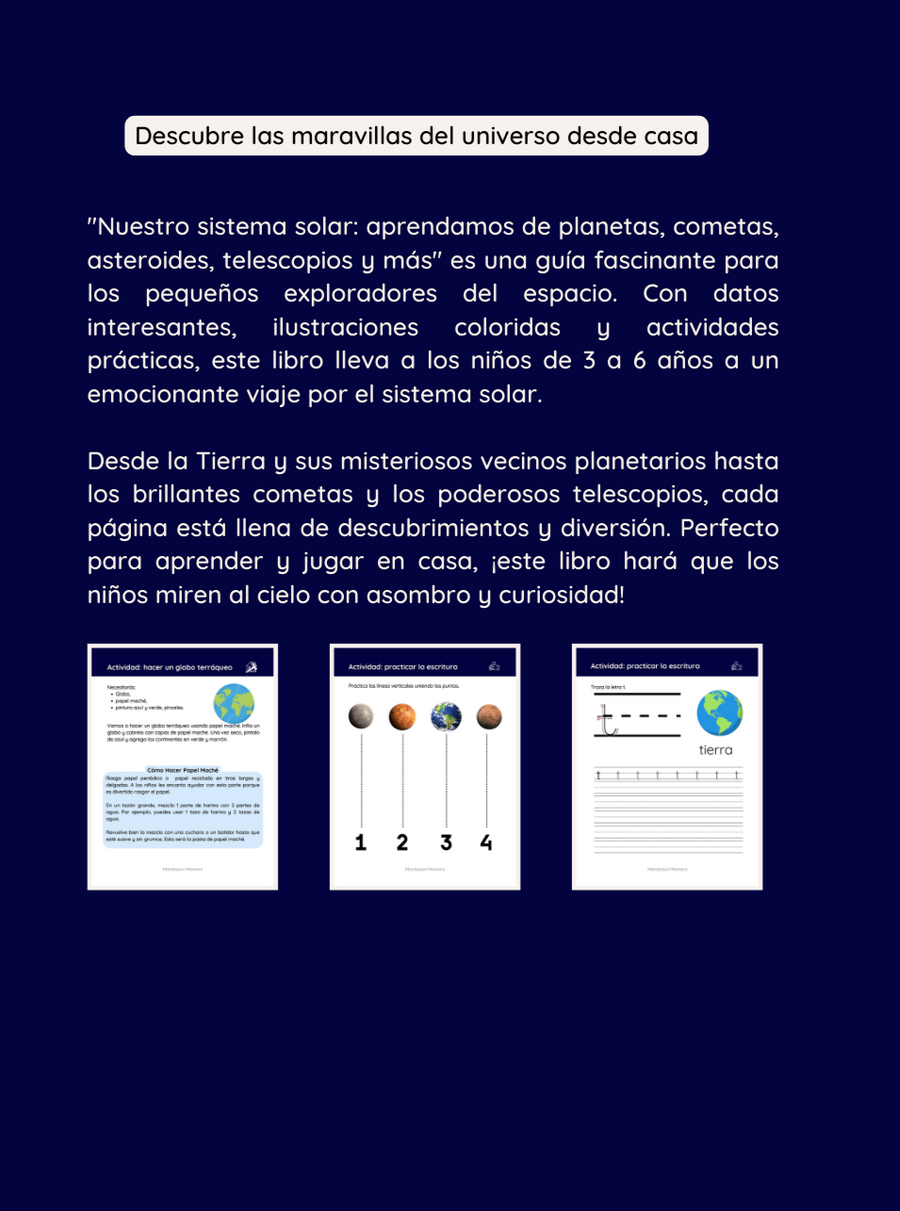 Nuestro sistema solar: aprendamos de planetas, cometas, asteroides, telescopios y más