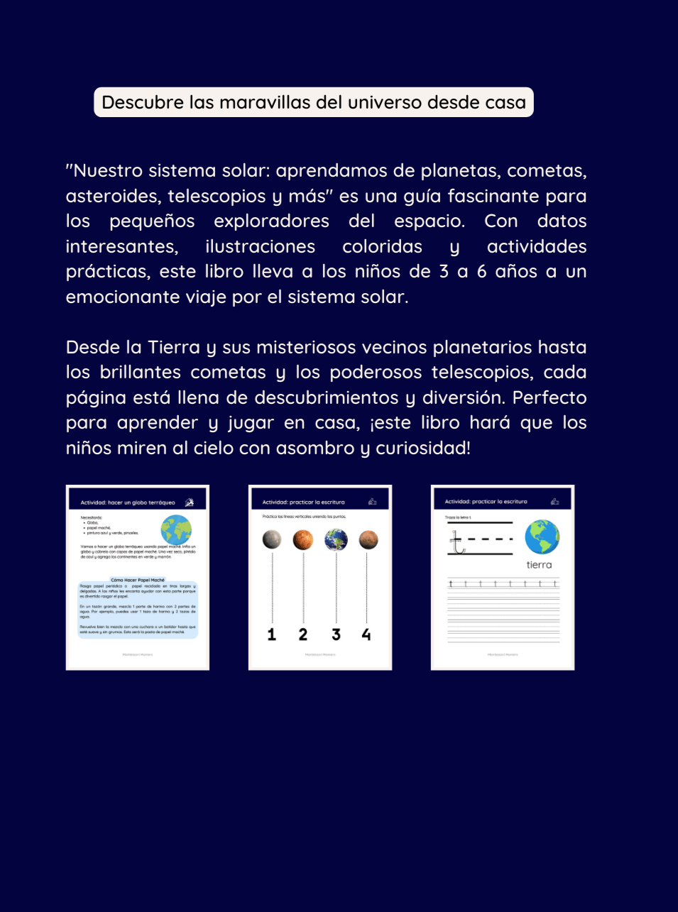 Unidad temática: sistema solar - Montessori Momers
