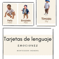 Tarjetas de lenguaje en tres partes: las emociones